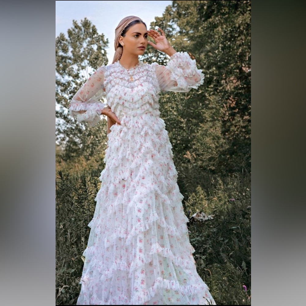 The Bijou Rose Long Sleeve Gown in Strawberry Icing